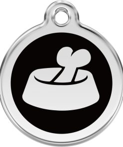 Dog ID Tags Bone in Bowl