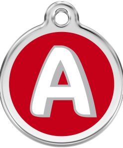 Dog ID Tags Alphabet Red