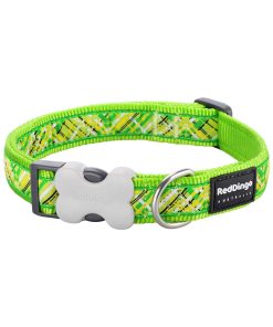 Dog Collar Flanno Lime Green
