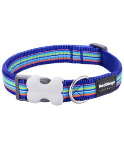 Dog Collar Horizontal Stripes Navy