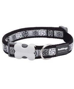 Dog Collar Paw Impressions Black