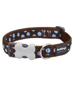 Dog Collar Blue Spots on Brown