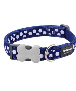 Dog Collar White Spots on Navy