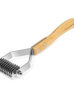 Dog Dematting Tool Stainless Steel Bamboo Handle