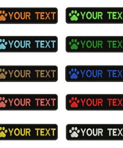 Custom Paw Dog Name Patches Embroidered Velcro Back