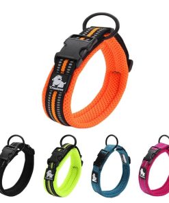 Dog Collar Heavy Duty Adjustable Nylon Reflective Padded
